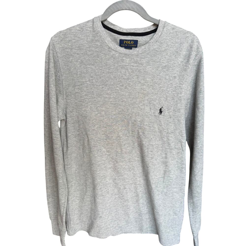 Polo Ralph Lauren Waffle Knit Sleep Shirt Men’s Medium Gray Thermal